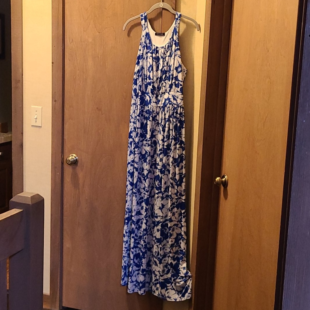 Blue floral maxi dress